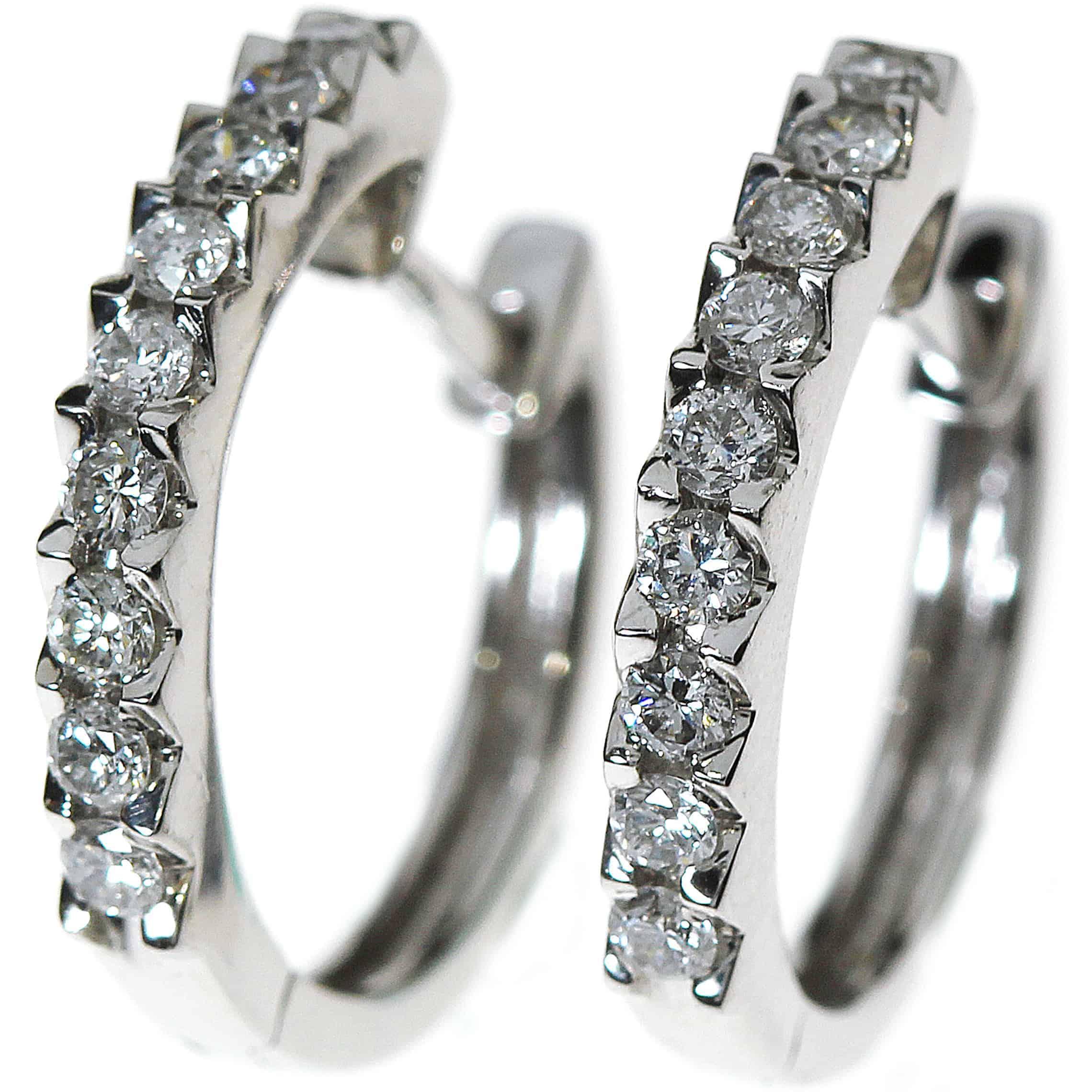 Diamant øredobber i hvitt gull, 0.45CT TWSI - Diamanthuset