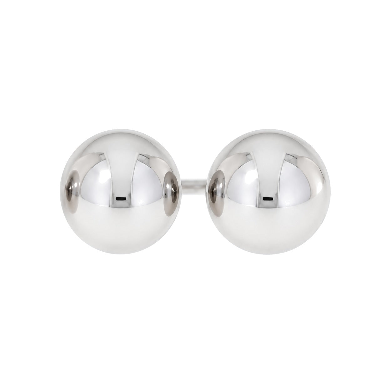 Ørepynt i hvitt gull, 6mm – Diamanthuset