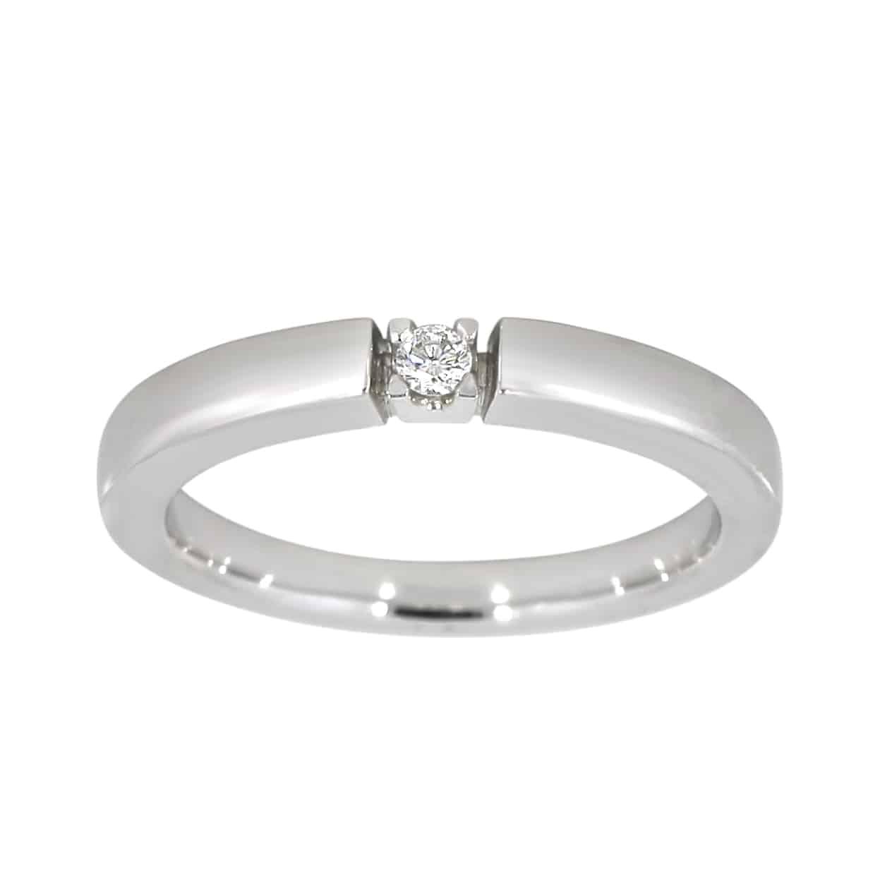 Alliansering i hvitt gull, 0.03CT TWSI - Diamanthuset