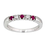 Diamantring med rubin i hvitt gull, 2 dia tot 0,10ct - Diamanthuset
