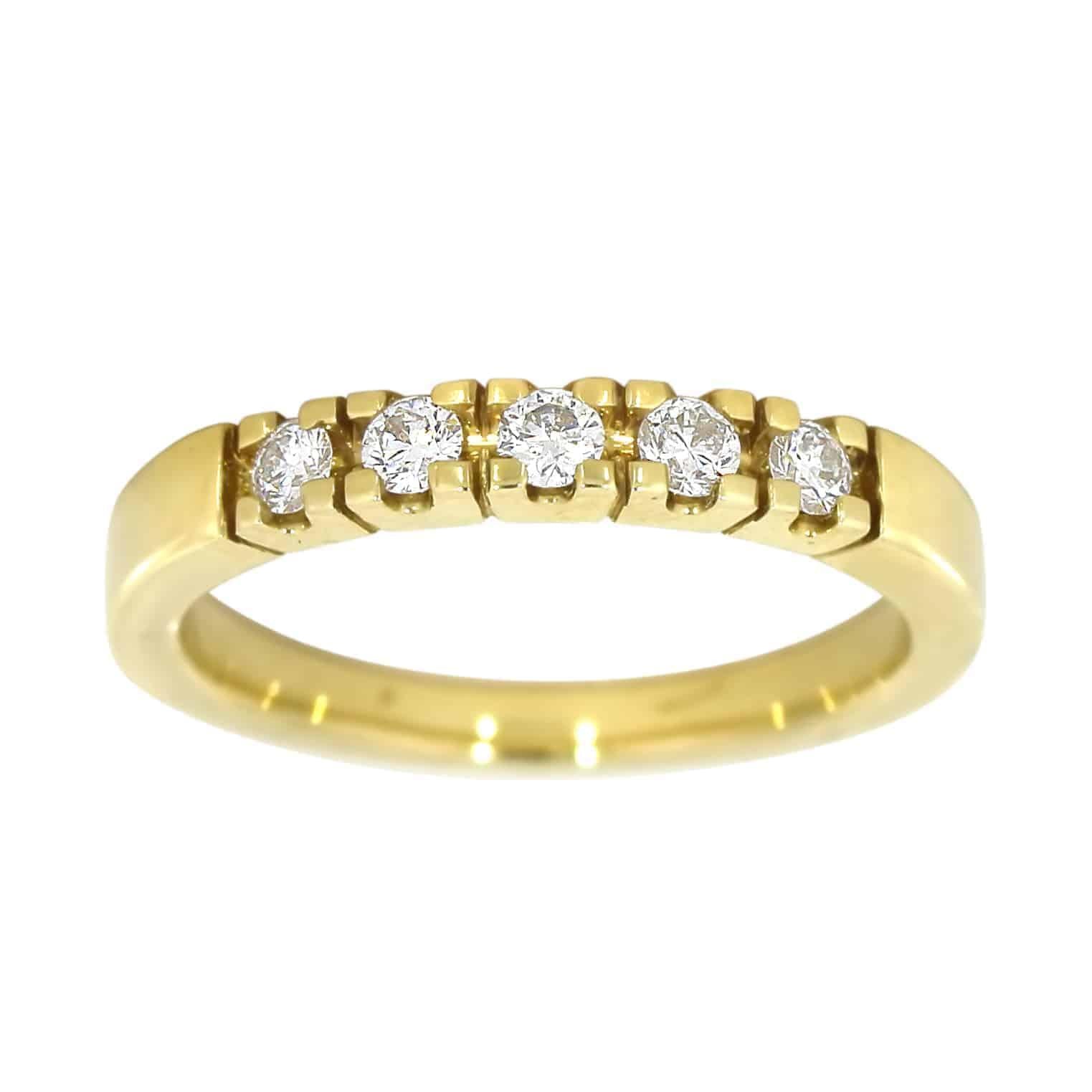 Alliansering i gult gull 5 dia, tot 0.35CT TWSI - Diamanthuset