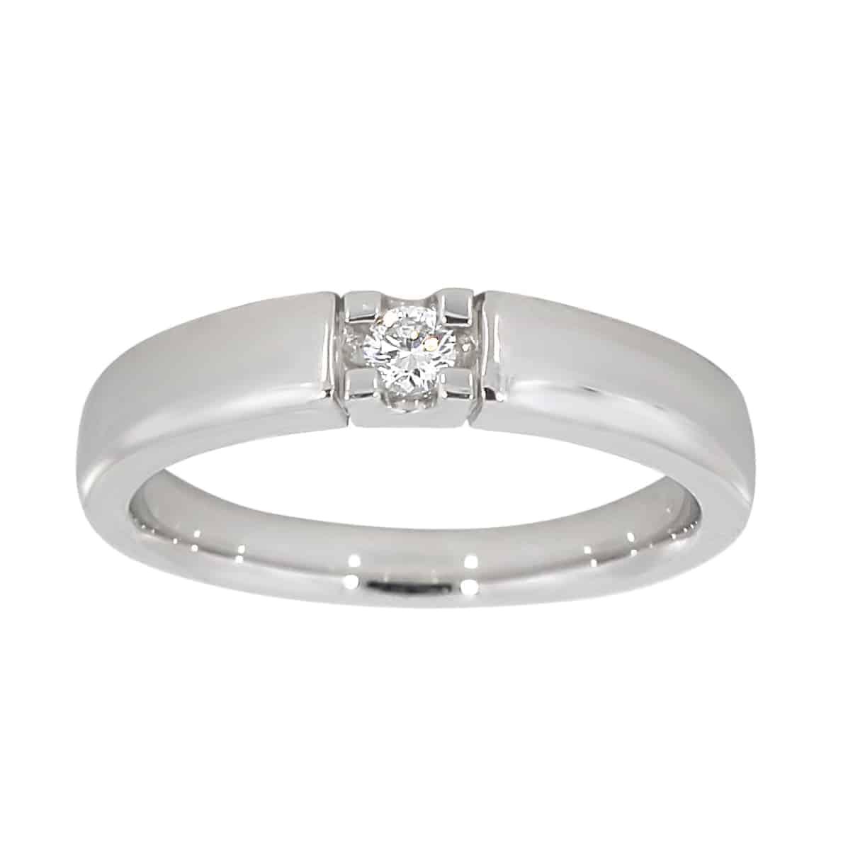 Alliansering i hvitt gull, 0.10CT TWSI - Diamanthuset