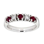 Diamantring 0.20ct TW/SI med rubin i hvitt gull - Diamanthuset