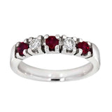 Diamantring 0.20ct TW/SI med rubin i hvitt gull - Diamanthuset