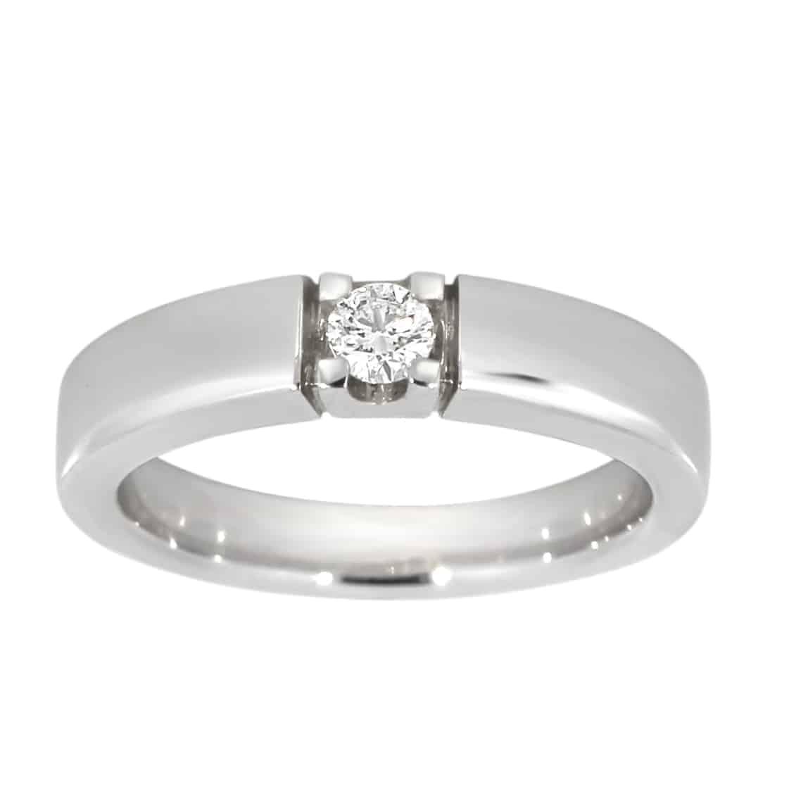 Alliansering i hvitt gull, 0.15CT TWSI - Diamanthuset