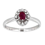 Diana Diamantring med rubin i hvitt gull, 0.03CT TWSI - Diamanthuset