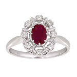 Diana Diamantring med rubin i hvitt gull, 0.08CT TWSI - Diamanthuset