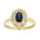 Diana Diamantring med safir i gult gull 0,08ct TWSI - Diamanthuset