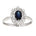 Diana Diamantring med safir i hvitt gull, 0.08CT TWSI - Diamanthuset
