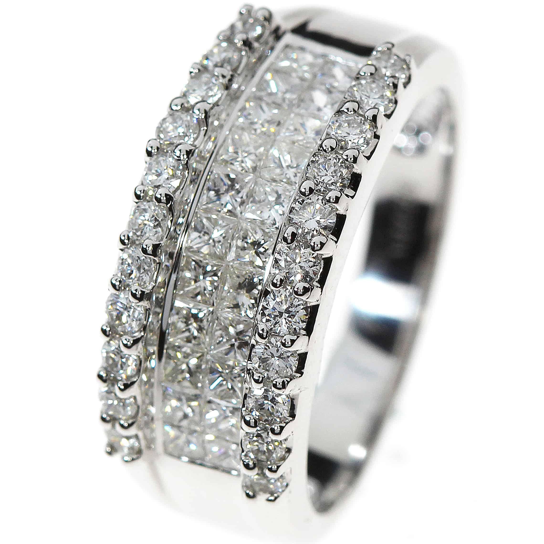 Diamantring i hvitt gull, 1.08CT TWSI - Diamanthuset